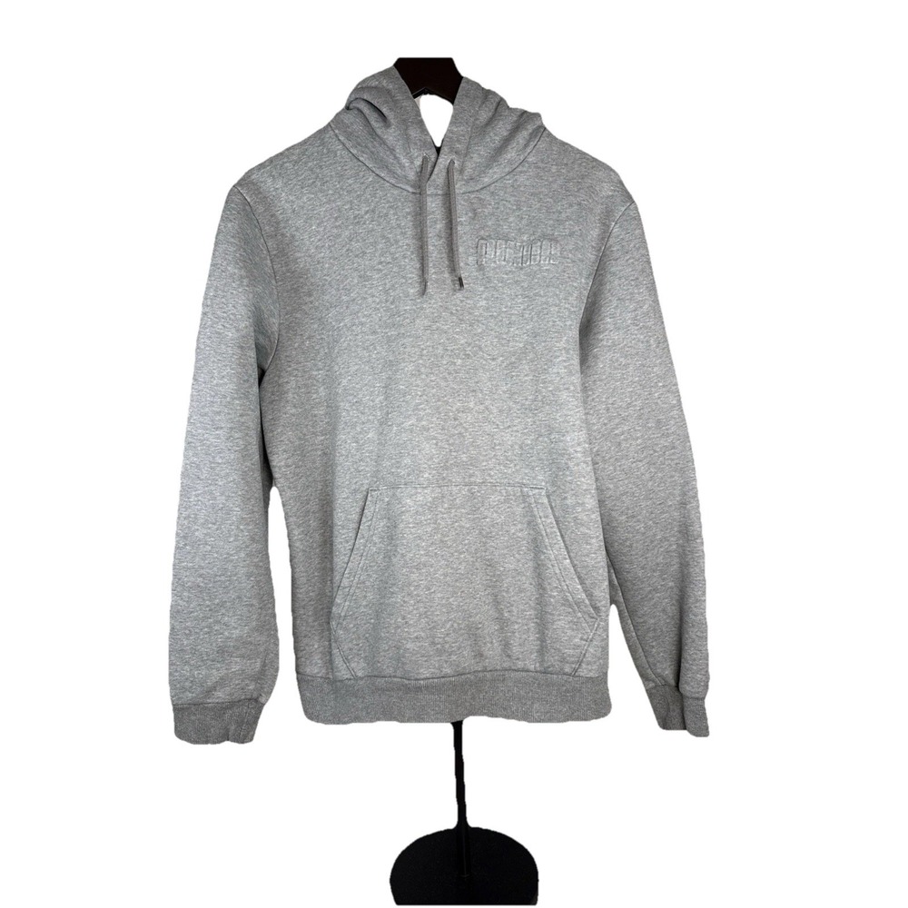 Puma Gray Pullover Sweatshirt Hoodie Kangaroo Pockets, Size, Medium Usa